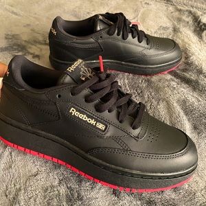 Reebok Women's Cardi B Coated Club C Double Shoes Black / Red